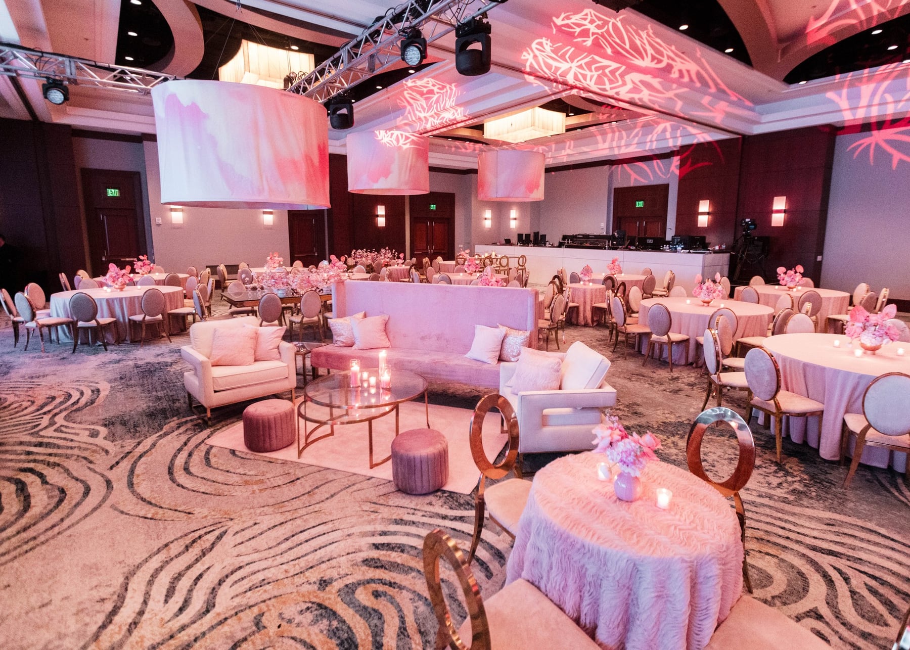 Luxury lounge and ballroom design for a corporate recognition event at The Ritz-Carlton, Amelia Island