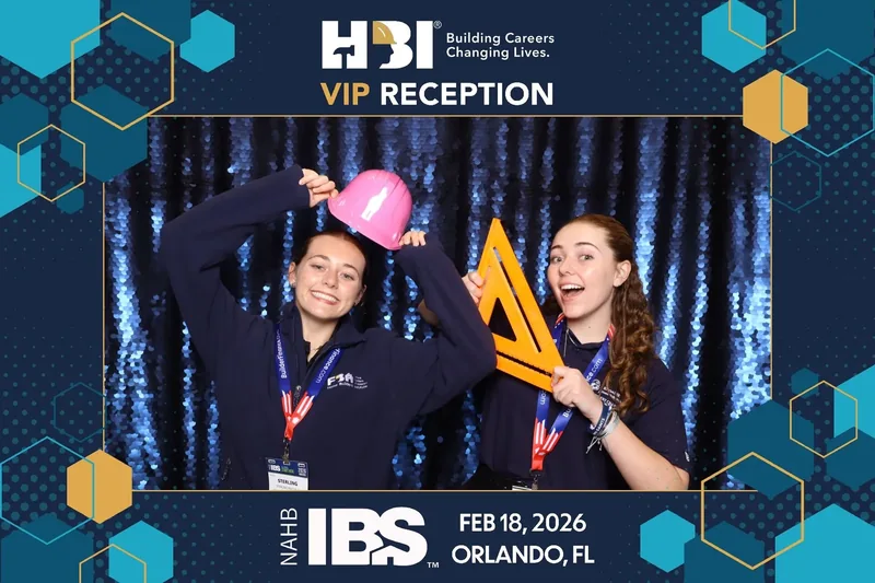 Branded VIP reception photo booth print with custom sponsor overlay at a corporate event in Orlando