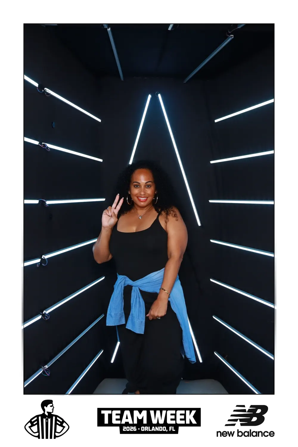 New Balance event guest posing in the Vogue photo experience
