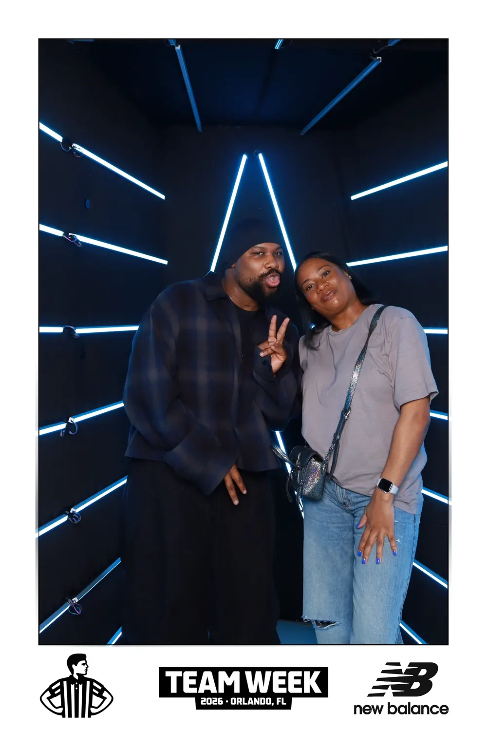 Two Foot Locker Team Week guests sharing a Vogue booth portrait
