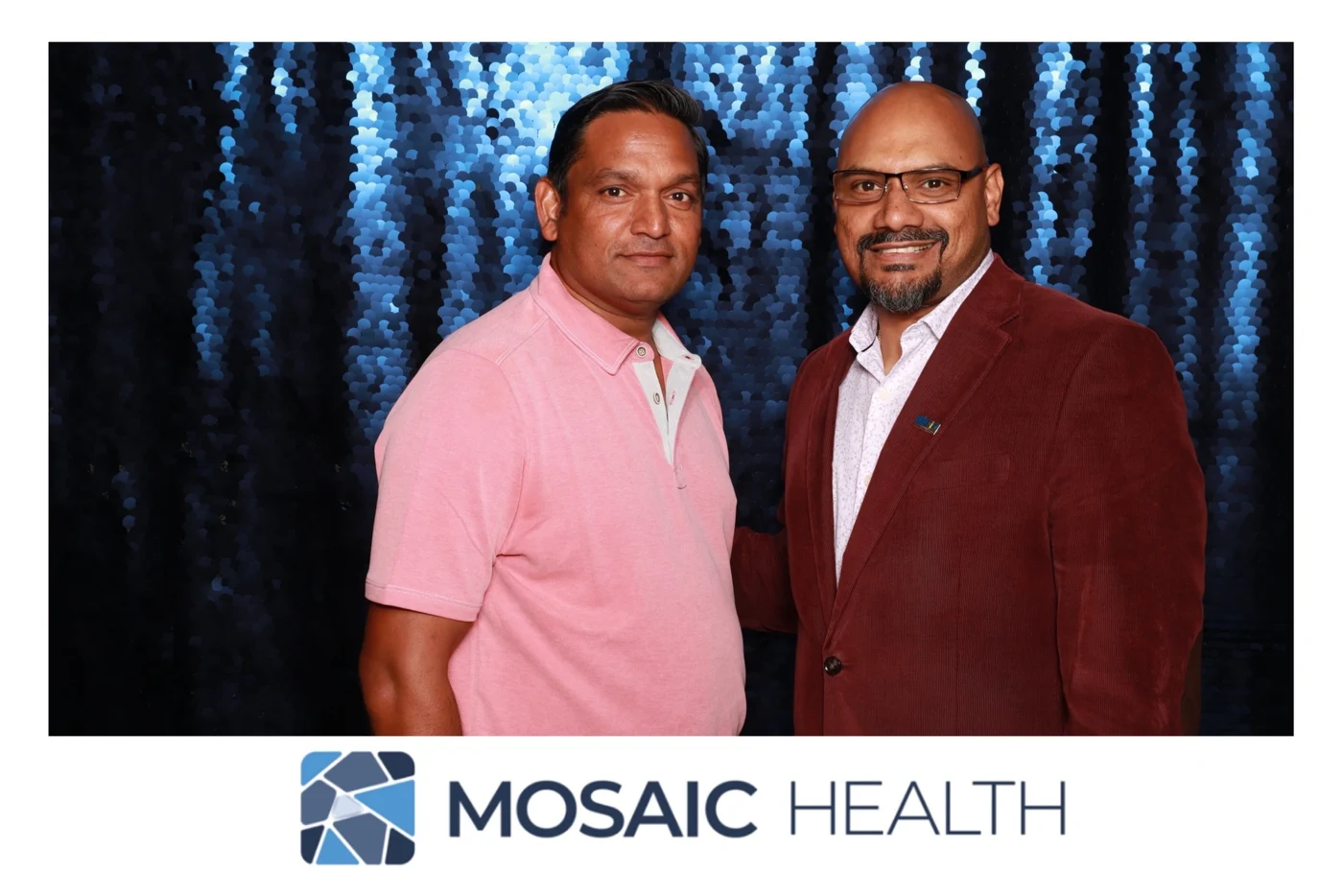 Two colleagues posing together at the Mosaic Health leadership retreat